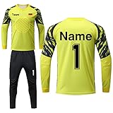 LAIFU Benutzerdefiniert Torwarttrikot Set für Herren Kinder Torwart Trikot mit Nummer Name Team Logo Torwarttrikot Personalisieren