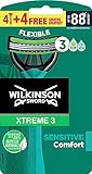 Wilkinson Sword Xtreme 3 Sensitive Einwegrasierer mit 3 weichen Klingen und Aloe Vera & Vitamin E Gleitstreifen 4 Stück