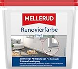 Mellerud Renovierfarbe Weiß | 1 x 750 ml | Weiße Dispersionsfarbe mit starker Deckkraft für einfaches Ausbessern von Stellen nach Schimmelbeseitigung