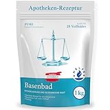 HELFE® Basenbad (1kg) - Basisches Badesalz für Entgiftung, Entsäuerung & Hautpflege - Badezusatz für Vollbad, Fußbad, Sitzbad oder basische Wickel