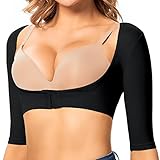 Joyshaper Damen Push Up Unterbrustkorsett Arm-Shaper Oberarme Schlanker Figurformende Shapewear Körper Kompression Rücken-Stabilisator Schulter-Arm-Kontrolle zur Haltungskorrektur, Schwarz-Kurzarm, M