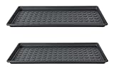Generisch Baggmuck 2-er Set Schuhwanne Baggmuck Schuhmatte/Schuhabtropfschale - hoher Rand - Abtropfrillen - Robustes Polypropylen - dunkelgrau - 71 x 35 x 3 cm