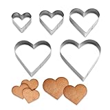 5 Stück Herz Ausstecher,Ausstechform aus Edelstahl,Plätzchen Ausstecher,Groß Klein Herzausstecher Ausstechformen,Cookie Cutter Herzbackform Herzen Keksformen für Plätzchen Brownie,Obst,Sandwiches