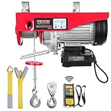 VEVOR elektrische Seilwinde 500kg bis 1000kg Hubhöhe 12m Seilzug Motorwinde 1600W Motor Flaschenzug 10m/min Hubgeschwindigkeit Hebezug mit Kabelloser Fernbedienung Seilhebezug Kettenzug