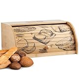 ecosa Brotbox aus nachhaltigem Bambus mit Rolldeckel Brotkasten Brotaufbewahrung Brotkorb Aufbewahrungsbox Brot Box Vorratsdose für Brot Brotkiste