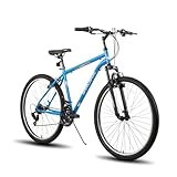 HH HILAND BAMCBASE 27,5 Zoll Mountainbike, Herren/Damen MTB mit 21 Gang, hochfester Stahlrahmen, V-Bremse, Hardtail Fahrrad für Erwachsene Blau