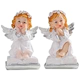 DOITOOL 2 Stück Teiliges Engel Dekor aus Langlebigem Harz Zarte Engel Skulpturen mit Liebevollen Gesten Kompakt und Leicht für Haus Büro Garten und Hochzeitsschmuck Geeignet