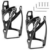 Elalove 2er Set Flaschenhalter Fahrrad, Universeller Leichter Flaschenhalter aus PC für 0,5-1,1 l Flaschen, Inkl. Montagezubehör, Schwarz