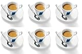 Lavazza Espresso Tassen und Untertassen, Porzellan, 75 mm,...