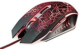 Trust Gaming 21683 GXT 105 Izza Beleuchtete Gaming-Maus, 800-2400 DPI, 6 reaktionsschnelle Tasten, Schwarz (erneuert)