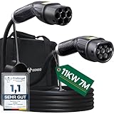 GONEO Typ 2 Ladekabel 11kW 7M 16A Ladekabel Elektroauto Typ 2 3 Phasig für E Auto EV/PHEV Typ 2 auf Typ 2 Mode 3 Ladekabel mit Tasche Geeignet für S/3/X/Y e-Golf ID.3 i3/i8