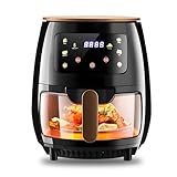 KAITOL 6L Heißluftfritteuse, Friteuse Heissluft Fritteusen Air Fryer mit Digitalem LED-Touchscreen, Sichtfenster, 6 Kochfunktionen, Vorwahl- und Warmhaltefunktion, ohne Öl, 1800W