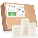 LALILL Wattepads aus Baumwolle 600 Stück - Fusselfreie Abschminkpads - Effektive Gesichtsreinigung Für Sie - Kosmetikpads Geeignet Für Empfindliche Haut - im Beutel - Für Make Up, Salon, Lotion