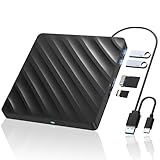 Wbacon 5-in-1 Bluray Laufwerk Extern Externer Bluray Brenner DVD Burner External Blu Ray Drive for Laptop with SD/TF Slot Compatible with Windows MacOS Linux (5-IN-1)