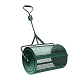 Robuster Torfmoosstreuer, 61 cm, Metallgitterrolle für Rasen und Garten, Kompost, Obererde, Sieb und Streuer für einfache Gartenpflege