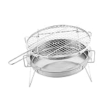 Yardwe 1stk Mini-grillwerkzeuge Tragbarer Bbq-grill Gegrilltes Netz Grill Für Den Park Zusammenklappbarer Grill Tragbarer Grill Kompakter Grill Grillzubehör Mini-barbecue-grill Silver