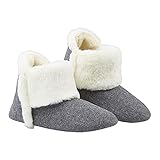 Dunlop Hausschuhe Damen, Winter Pantoffeln Frauen mit Kunstfell, Weiche Filzpantoffeln Damen mit Gedächtnis Schaum, Geschenke für Frauen (38 EU, Anthrazit, numeric_38)