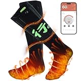 Beheizte Socken, Elektrische Heizsocken Damen Herren, Wiederaufladbare Beheizbare Socken mit 4 Temp modi, APP-Steuerung Thermosocken Fußwärmer Socken- für Outdoor-Wandern/Skifahren/Camping/Angeln