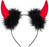 Balinco Teufelsohren Teufel Ohren Haarband Haarreifen Fasching Karneval Halloween Party Kostüm Haarschmuck Stirnband Headwear Hörner