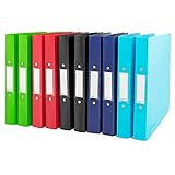 Rapesco 1720 Ringbuch mit Antibakteriellen Schutz, 2 Ringe, 35 mm Rücken, A4, Sortierte Farben, 10er Pack