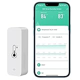 Comboss WiFi-Hygrometer Thermometer-Sensor, kabelloser Temperatur- und Feuchtigkeitssensor für den Innen- und Außenbereich mit Remote-App-Benachrichtigungsalarm, Arbeit mit der Tuya-App (1-Pack)