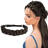BOFUNX Damen Geflochten Stirnband Haarband 3 Stränge Synthetisches Haar Trachten Haarband geflochtenes Stirnband Haarteil für Hochzeit Bayern Oktoberfest