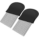 Schwarz Wellenschneider,Riffelmesser Wellenmesser Kinder Wellenschnittmesser Gurkenschneider Pommesschneider Kartoffelschneider Beikost Zubehör Edelstahl für Pommes Kartoffeln Gemüse Gurken (2Pcs)