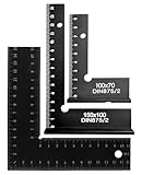 Donvuka Schlosserwinkel Set, 3 Stück 90° Metall Zimmermannswinkel Winkelmesser Anreisswerkzeug für Präzise Arbeiten,Messen und Anreißen, Größe 100 x 70mm und 150 x 100mm