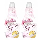 Bingo Weichspüler Magnolia – 2 x 1440 ml – Für langanhaltende Frische und Weichheit