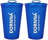 DORNNA Soft Cup - Faltbarer Becher BPA-Free, 2x200ml Becher Faltbar Trailrunning, Sports Bottle for Hydration Backpack, Bicycle, Hiking, Jogging, Camping and Climbing. (Blau Soft Cup)