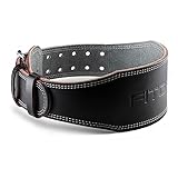 Fitgriff® Klassischer Gewichthebergürtel - 100% Leder - für Damen und Herren - Gürtel für Bodybuilding, Krafttraining, Gewichtheben - Classic Leather Weightlifting Belt (Black (4 inch), XL)