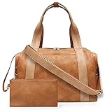 MISS FONG Reisetasche Damen Herren Sporttasche Damen Duffle Bag Weekender Damen Herren Reisetasche PU-Leder Handgepäck Tasche-Braun