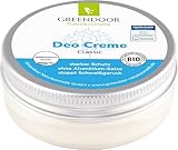 GREENDOOR Deo Creme Ohne Aluminium/Alkohol vegan 50ml – 6 Monatspack gegen Schweißgeruch, Bio Deodorant natürlich ohne Tierversuche, Naturkosmetik Aloe Vera, dezenter unisex Duft Deocreme Cremedeo