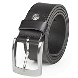 LINDENMANN Leder-Gürtel Herren 40 mm breit, Gürtel Herren Vollrindleder schwarz, Größe/Size:95, Farbe/Color:schwarz