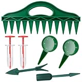 YYTECH 7er Set Aussaat Samenspender, Verstellbarer Saatgutspender Pflanzhilfe mit 12 Löchern, Seed Dispenser, Handpflanzer, Säwerkzeug Set Aussaathilfe für Gemüse und Blumen