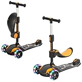 BremToy Roller Kinder mit Abnehmbarer Sitz, Kinder Roller...