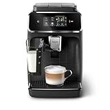 PHILIPS 2300 Series Kaffeevollautomat - 4 Getränke, Modernes Farb-Touchscreen-Display, LatteGo-Milchsystem, SilentBrew, 100% Keramikmahlwerk, AquaClean Filter. Mattschwarz (EP2330/10)