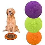 suaywo 3 Stück 15cm Frisbee Hund Kautschuk Hundespielzeug Frisbee Hundefrisbee Bissfest Hundefrisbee, für Hundetraining, Fangen, Spielen, Werfen (Orange + Grün + Lila)