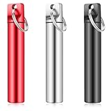 Bewudy 3 Stück Tragbarer Zahnstocherhalter, Zahnstocherbox aus Metall, Zahnstocherspender Tragbarer Zahnstocher Box Behälter für Zahnstocher für Reisen Outdoor Picknick Camping (Schwarz+Silber+Rot)