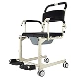 GYKOZY Hockende Toilette des Alten Mannes, Toilettenstuhl, Toilette mit fahrbarem Fußpedal, Mobile Toilette