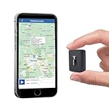 WINNES GPS Tracker Mini Ohne ABO Mit Starker Magnet, GPS Tracker Auto, Kinder, Hund, Katze, Fahrrad, Wasserdicht Mit Kostenloser App,Kein ABO, Black