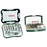 Bosch 26tlg. Schrauberbit- und Ratschen-Set (Extra harte Qualität, Zubehör Bohrschrauber und Schraubendreher) & 32-teiliges Schraubendreher-Bit-Set mit Farbcodierung, Einzelpackung
