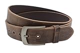 Nk Belt 4cm echter brauner Büffelleder Gürtel Handgemacht Leder 80cm-145 cm (130cm Gesamtlänge 140cm)