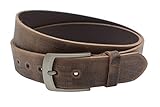 Nk Belt 4cm echter brauner Büffelleder Gürtel Handgemacht Leder 80cm-145 cm (100cm Gesamtlänge 110cm)