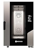 HENDI Kombidämpfer, Contact, für 11x GN1/1 Bleche, 100 programmierbaren Einstellungen, Automatisches Reinigungssystem, Heißluft- mit Dampf-Backofen, 400V/15,4kW, 730x849x(H)1130mm, Edelstahl