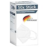 COCO BLANCO 50x FFP2 Maske Weiß CE Zertifiziert aus Deutschland I 100% MADE IN GERMANY I Atemschutzmaske Partikelfiltermaske (50 Stück, weiß)