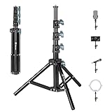 TARION Lichtstativ 130cm Metall Lampenstativ: Tischstativ Bodenstativ für Studio Outdoor Fotografie Ringlicht Blitzlicht