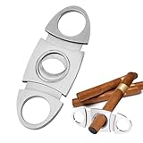 Silber Edelstahl Zigarrenabschneider Eine Scharfe Cigar Cutter Schneidet Reibungslos Doppelte Klinge Schere Lochdurchmesser Beträgt 2.2 cm Universell Zigarrenzange für Die Meisten Zigarren