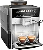 SIEMENS Kaffeevollautomat EQ6 plus s300 TE653501DE, für viele Kaffeespezialitäten, Milch-Aufschäumdüse, Keramikmahlwerk, Doppeltassenfunktion, Antikalk, automatische Dampfreinigung, 1500 W, silber