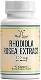 DW Rhodiola Rosea | 90 Kapseln Rhodiola Rosea Komplex – 500 mg Rosenwurz pro Portion | Hochdosierte Rhodiola Rosea | Gentechnik- und Glutenfrei | Hergestellt in Großbritannien